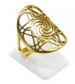 Anel Inox dourado Espiral