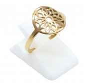 Anel Inox dourado Flor de Sol