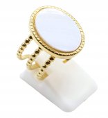 Anel Inox dourado com Madrepérola