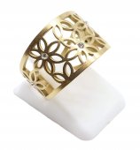 Anel Inox dourado Tapete Florido