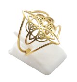 Anel Inox dourado Nó de Bruxa