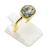 Anel em prata de lei 925 com design de ágata musgosa