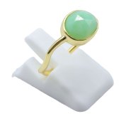 Anel Prata 925 Jade Verde Design