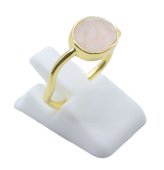 Anel Prata 925 Quartzo Rosa Design