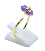 Anel Prata 925 Ametista Pointe