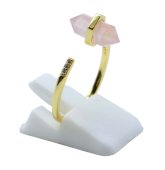 Anel Prata 925 Quartzo Rosa Pointe