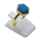 Anel Prata 925 Apatite Hexagonale