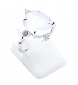 Anel Prata 925 Pedra de Lua Ovale Impérial