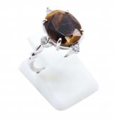 Anel Prata 925 Olho de Tigre Ovale Impérial