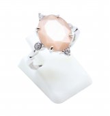 Anel Prata 925 Pedra de Sol Ovale Impérial