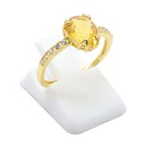 Anel Prata 925 Citrino Goutte