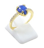 Anel Prata 925 Lápis-Lazúli Goutte