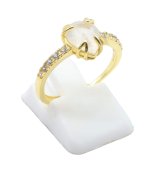 Anel Prata 925 Pedra de Lua Goutte