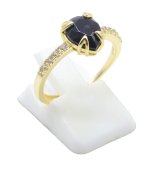 Anel Prata 925 Ónix Goutte