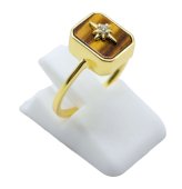 Anel Prata 925 Olho de Tigre Rectangle + Charme