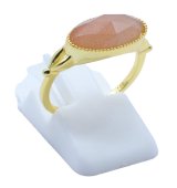 Anel Prata 925 Pedra de Sol Ovale