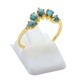 Anel Prata 925 Turquoise Diadème