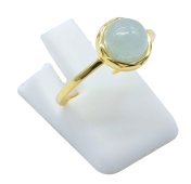 Anel Prata 925 Aigue Marine Ronde