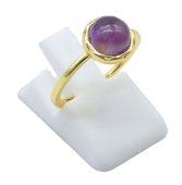 Anel Prata 925 Ametista Ronde