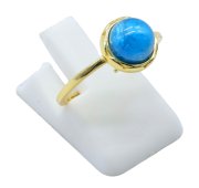 Anel Prata 925 Apatite Ronde