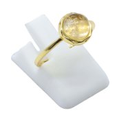 Anel Prata 925 Citrino Ronde