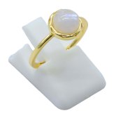 Anel Prata 925 Pedra de Lua Ronde