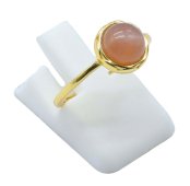 Anel Prata 925 Pedra de Sol Ronde