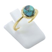 Anel Prata 925 Turquoise Ronde