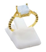 Anel Prata 925 Larimar Carrée