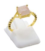 Anel Prata 925 Pedra de Sol Carrée