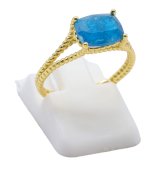 Anel Prata 925 Apatite Rectangle