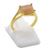 Anel Prata 925 Pedra de Sol Rectangle