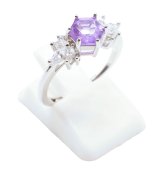 Anel Prata 925 'Flocon d'Argent' - Ametista