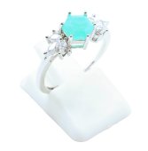 Anel Prata 925 'Flocon d'Argent' - Amazonita