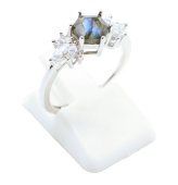 Anel Prata 925 'Flocon d'Argent' - Labradorita