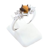 Anel Prata 925 'Flocon d'Argent' - Olho de Tigre