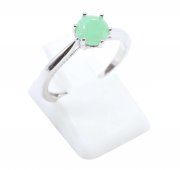 Anel Prata 925 'Rond Sublime' - Jade Vert
