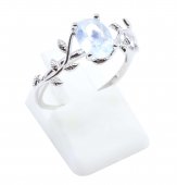Anel Prata 925 'Murmure de Laurier' - Aigue Marine