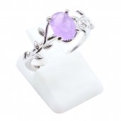 Anel Prata 925 'Murmure de Laurier' - Ametista
