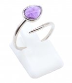 Anel Prata 925 'Serpent Argenté' - Ametista
