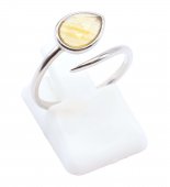 Anel Prata 925 'Serpent Argenté' - Citrino