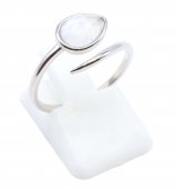 Anel Prata 925 'Serpent Argenté' - Pedra de Lua