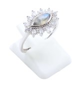 Anel Prata 925 'Oeil Solaire' - Labradorita