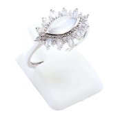 Anel Prata 925 'Oeil Solaire' - Pedra de Lua