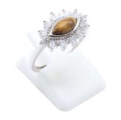 Anel Prata 925 'Oeil Solaire' - Olho de Tigre