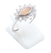 Anel Prata 925 'Oeil Solaire' - Pedra de Sol