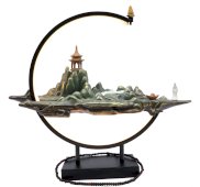 Porte-Incenso Backflow Montagne de Méditation LED 45cm