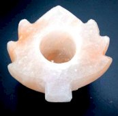 Castiçal Cristaux de Sel Feuille d'Erable 10cm
