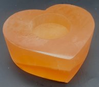 Castiçal Selenite Orange Coração 8cm
