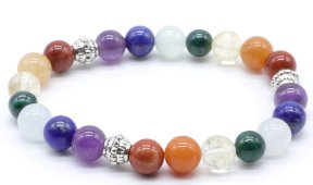 Pulseira 7 Chakras PREMIUM 1-Mix perles 8mm